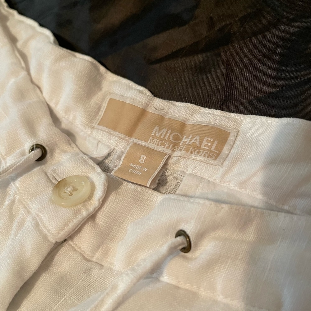 White Michael Kors Linen Shorts